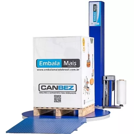 Ilustra��o de envolvedora de palett autom�tica